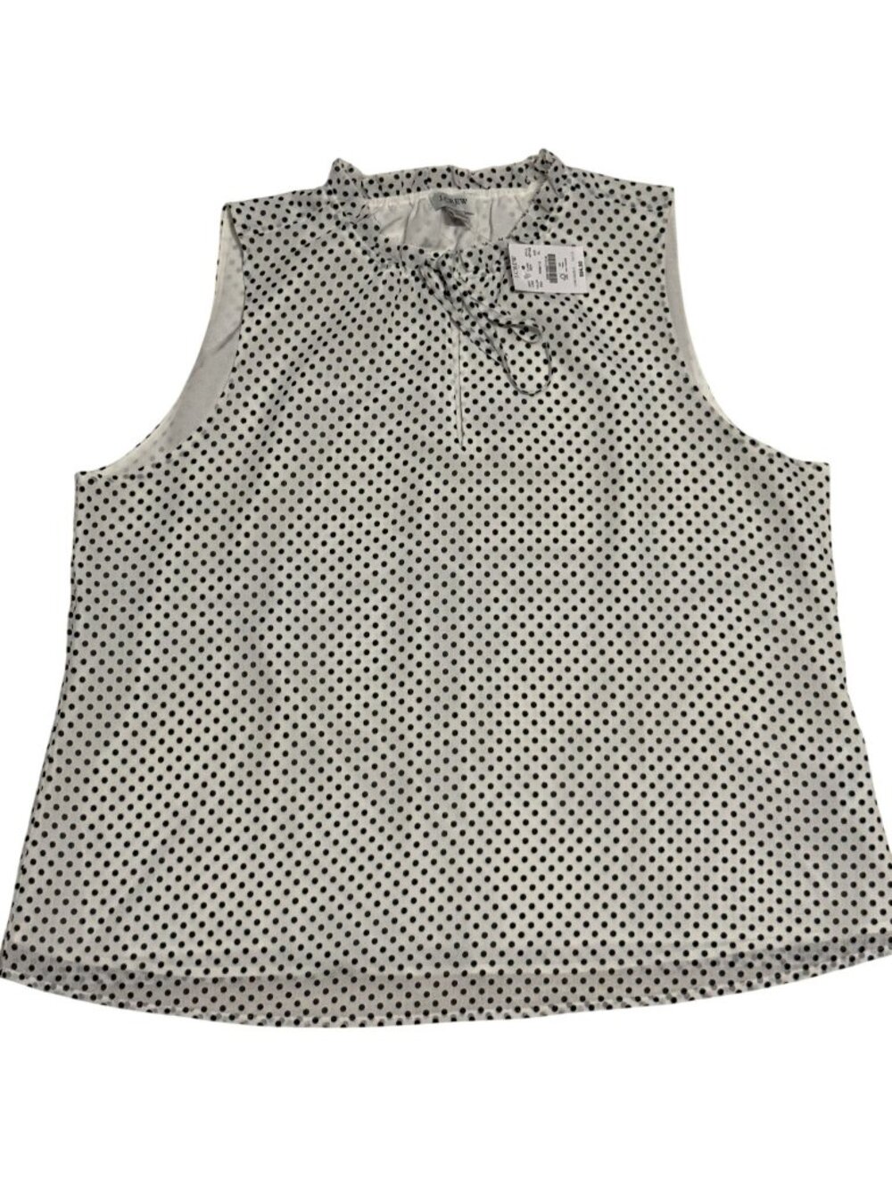 J.Crew Factory Women's Polka Dot Sleeveless Top XL Black & White, APL122